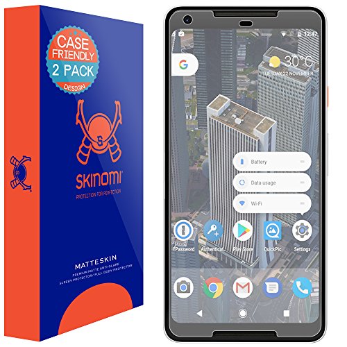 Skinomi TechSkin - Matte Schutzfolie für Google Pixel 2 XL deckt den Bildschirm und ist Hüllenkompatibel, 2er Pack von Skinomi