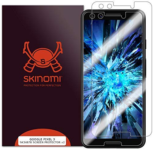 Skinomi TechSkin - Schutzfolie für Google Pixel 3 deckt den Bildschirm und ist Hüllenkompatibel, 2er Pack von Skinomi
