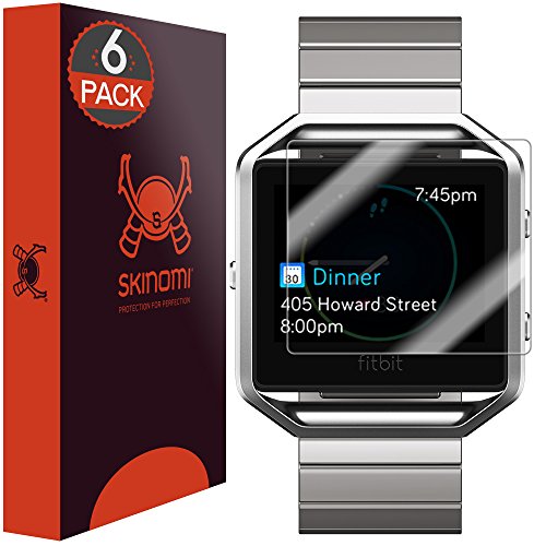 Skinomi TechSkin - Schutzfolie kompatibel mit Fitbit Blaze, 6er Pack von Skinomi