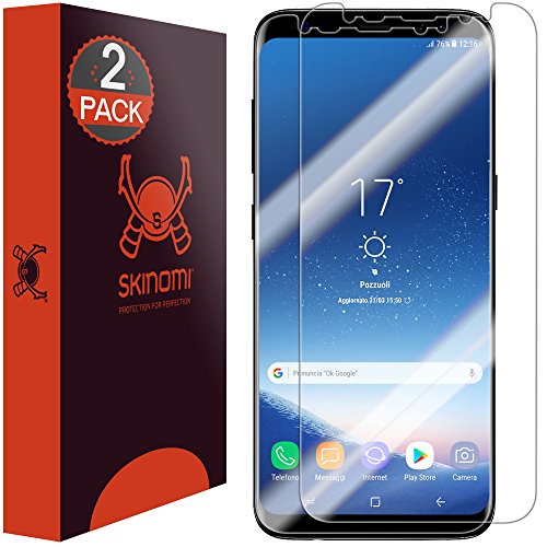 Skinomi TechSkin - Schutzfolie kompatibel mit Samsung Galaxy S8 Plus (S8+) - deckt den kompletten Bildschirm (Edge to Edge Coverage), 2er Pack von Skinomi