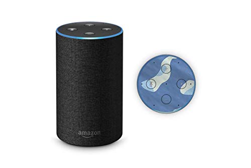 Skins4u Aufkleber Design Schutzfolie Sticker kompatibel mit Amazon Echo 2.Generation Waving Camouflage Blue von Skins4u