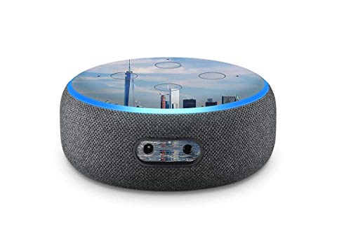 Skins4u Aufkleber Design Schutzfolie Sticker kompatibel mit Amazon Echo Dot 3.Generation New York Skyline von Skins4u