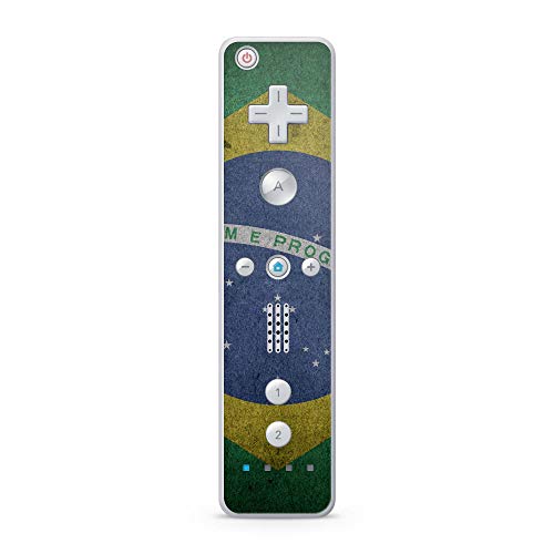 Skins4u Aufkleber Design Schutzfolie Vinyl Skin kompatibel mit Nintendo Wii Remote Controller Brasilien von Skins4u