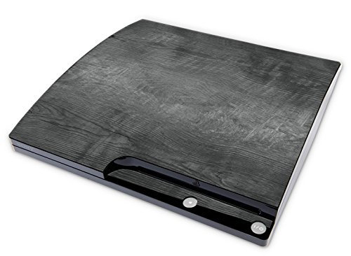 Skins4u Aufkleber Design Schutzfolie Vinyl Skin kompatibel mit Sony PS3 Playstation 3 Slim Konsole Grey Woodgrain Skins4u Aufkleber Design Schutzfolie Vinyl Skin kompatibel mit Sony PS3 Playstation 3 Slim Konsole Grey Woodgrain von Skins4u