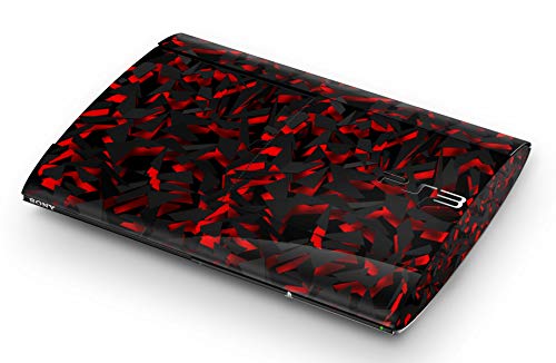 Skins4u Aufkleber Design Schutzfolie Vinyl Skin kompatibel mit Sony PS3 Playstation 3 Super Slim Spaltter Red von Skins4u