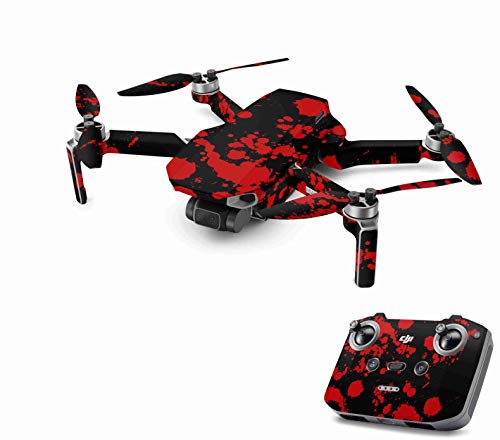 Skins4u Aufkleber Folie kompatibel mit DJI Mavic Mini 2 Drohne Skin Vinyl Skins Schutzfolie Wrap Folierung Sticker Blood Black von Skins4u