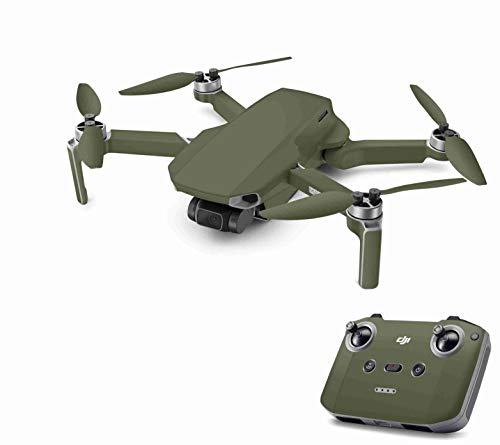Skins4u Aufkleber Folie kompatibel mit DJI Mavic Mini 2 Drohne Skin Vinyl Skins Schutzfolie Wrap Folierung Sticker Solid State Olive von Skins4u