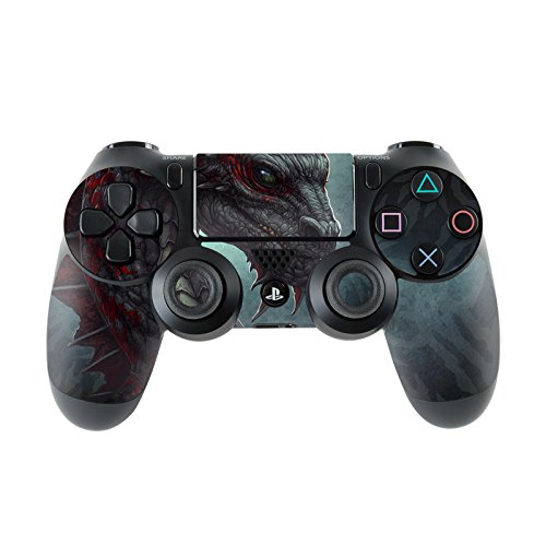 Skins4u Aufkleber Skin Designfolie Controller Schutzfolie kompatibel zu Sony Playstation 4 Controller PS4 Black Dragon von Skins4u