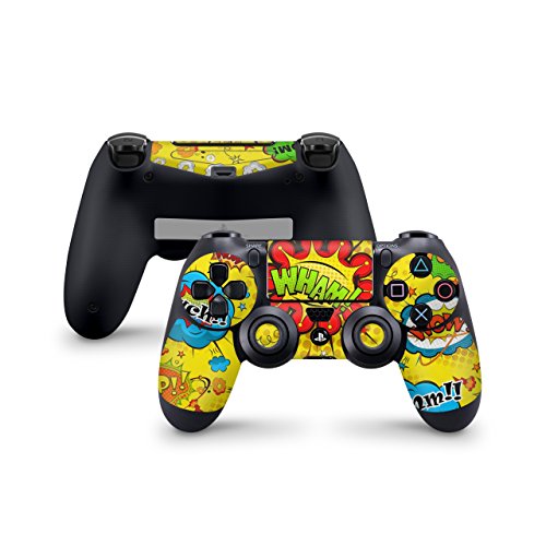 Skins4u Aufkleber Skin Designfolie Controller Schutzfolie kompatibel zu Sony Playstation 4 Controller PS4 Comics Gelb von Skins4u