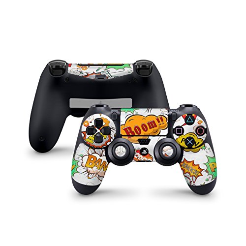 Skins4u Aufkleber Skin Designfolie Controller Schutzfolie kompatibel zu Sony Playstation 4 Controller PS4 Comics Weiss von Skins4u