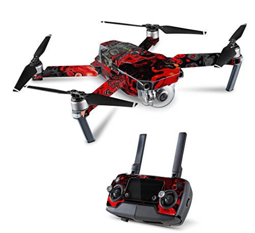 Skins4u Design Aufkleber Skin Folie + 4 Akku Skins kompatibel mit DJI Mavic Pro Red Plasma von Skins4u