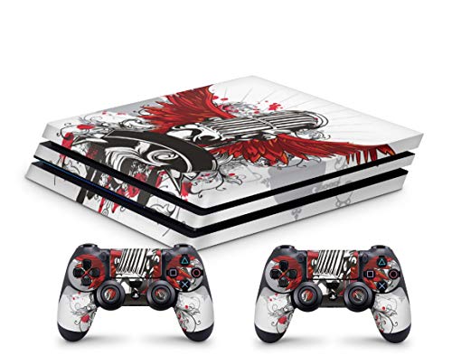 Skins4u Design Aufkleber Skin Schutzfolie passend für Playstation 4 PS4 Pro + 2 Controller Skins Wings von Skins4u