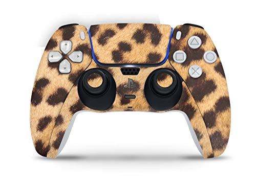 Skins4u Design Aufkleber Skin Wrap Folie für Sony Playstation 5 Controller PS5 DualSense Skins Schutz Folie Leopardenfell von Skins4u