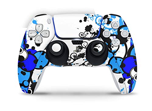 Skins4u Design Aufkleber Skin Wrap Folie für Sony Playstation 5 Controller PS5 DualSense Skins Schutz Folie Simple Blue von Skins4u