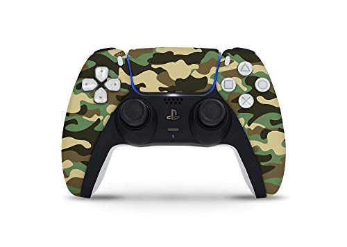 Skins4u Design Aufkleber Skin Wrap Folie für Sony Playstation 5 Controller PS5 DualSense Skins Schutz Folie Wood Camo von Skins4u