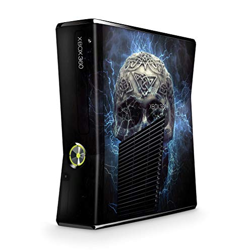 Skins4u Design modding Aufkleber Vinyl Skin Klebe Folie Skins Schutzfolie kompatibel mit Xbox 360 Slim Lightning Skull von Skins4u
