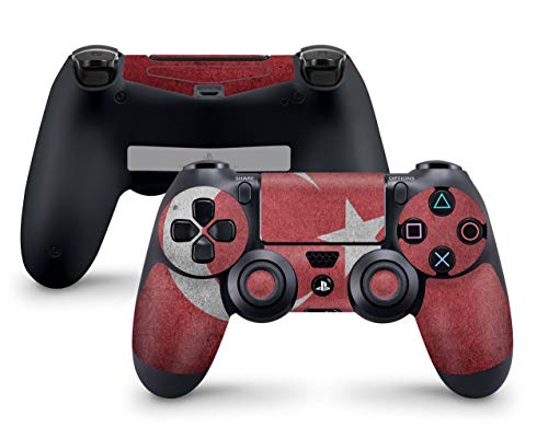 Skins4u Designfolie Aufkleber Skin Sticker kompatibel mit Sony Playstation 4 PS4 Controller Türkei Flagge Vintage von Skins4u