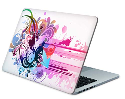 Skins4u Folie Sticker Skin Vinyl Aufkleber mit farbenfrohen Motiven für bis 10 Zoll 25.4x20.3cm Laptop Skin Decal Cover Headphones von Skins4u