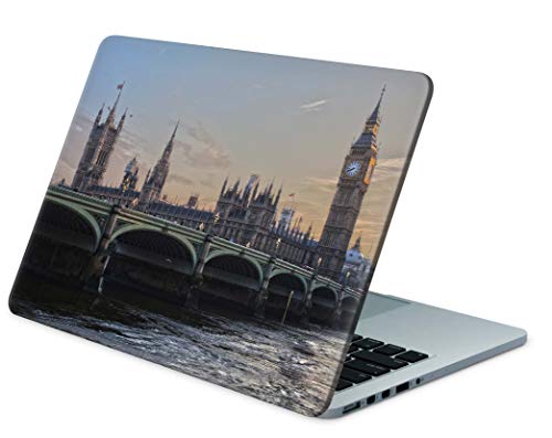 Skins4u Folie Sticker Skin Vinyl Aufkleber mit farbenfrohen Motiven für bis 15.6 Zoll 38.1x26.7cm Laptop Skin Decal Cover London von Skins4u