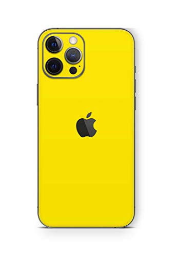 Skins4u Schutz Folie Skins Rückseite Cover kompatibel mit iPhone 12 Mini Solid State gelb von Skins4u