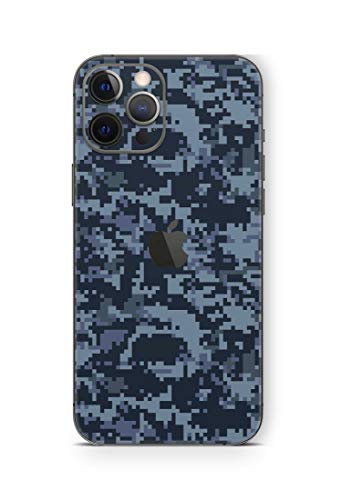 Skins4u Schutz Folie Skins Rückseite Cover kompatibel mit iPhone 12 Pro Digital Navy camo von Skins4u