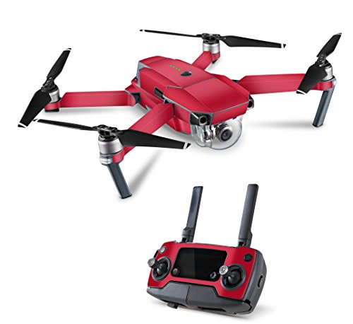 Skins4u Schutzfolie Design Aufkleber Skin kompatibel mit DJI Mavic Pro 2 / Zoom Solid State red von Skins4u