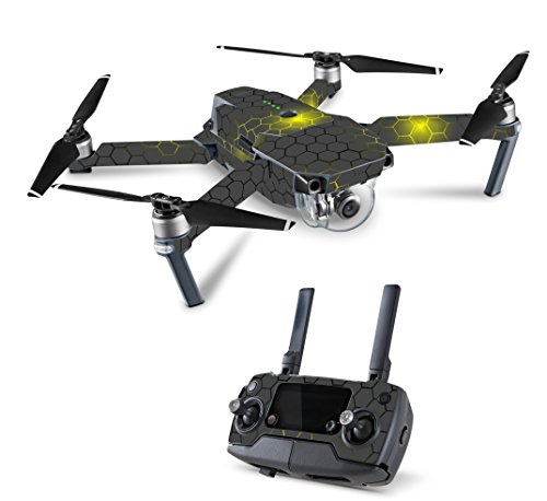 Skins4u Schutzfolie Design Drohnen Aufkleber Skin kompatibel mit DJI Mavic Pro Platinum & Limited Edition Exo Gelb von Skins4u