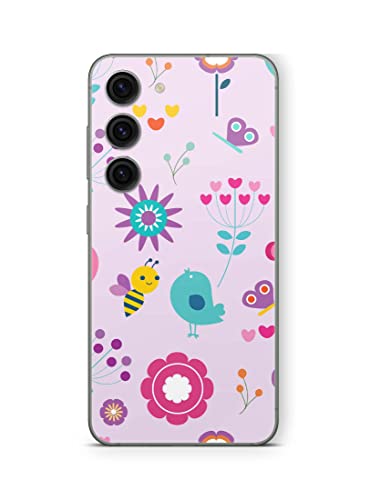 Skins4u Schutzfolie Skin Cover Skins Design Aufkleber Schutz Folie kompatibel mit Samsung Galaxy S23 Plus Birds Vintage von Skins4u