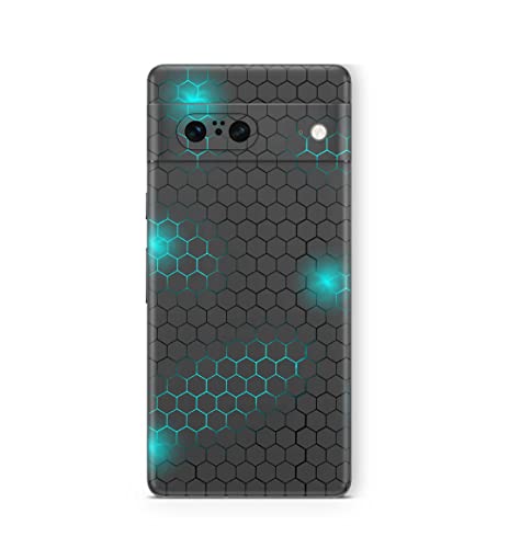 Skins4u Schutzfolie Skin Cover Skins Design Folie Kratzerschutz Aufkleber kompatibel mit Google Pixel 7 PRO Exo-small-Blue von Skins4u
