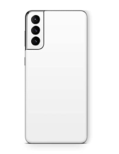 Skins4u Schutzfolie Skin Cover Skins Design Folie Kratzerschutz Aufkleber kompatibel mit Samsung Galaxy S21 Solid State Weiss von Skins4u