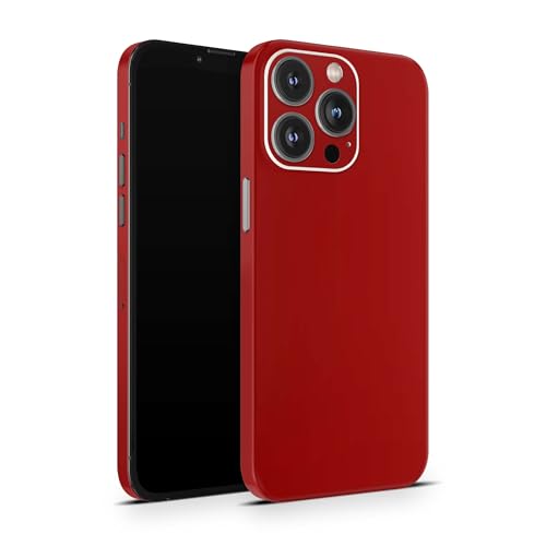 Skins4u Schutzfolie Skin Cover Skins Design Folie Kratzerschutz kompatibel mit iPhone 12 13 14 15 16 Mini Pro Pro Max (Dunkelrot) von Skins4u