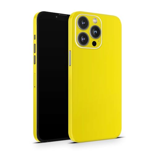 Skins4u Schutzfolie Skin Cover Skins Design Folie Kratzerschutz kompatibel mit iPhone 12 13 14 15 16 Mini Pro Pro Max (Gelb) von Skins4u