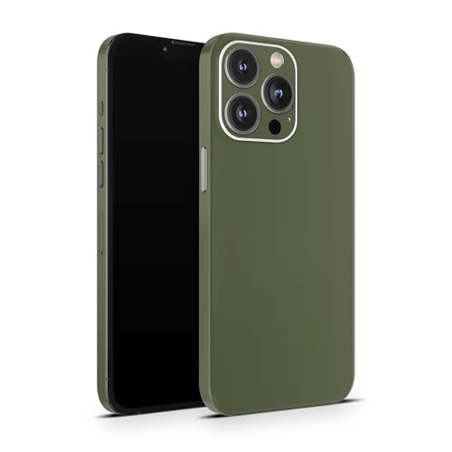 Skins4u Schutzfolie Skin Cover Skins Design Folie Kratzerschutz kompatibel mit iPhone 12 13 14 15 16 Mini Pro Pro Max (Olive) von Skins4u