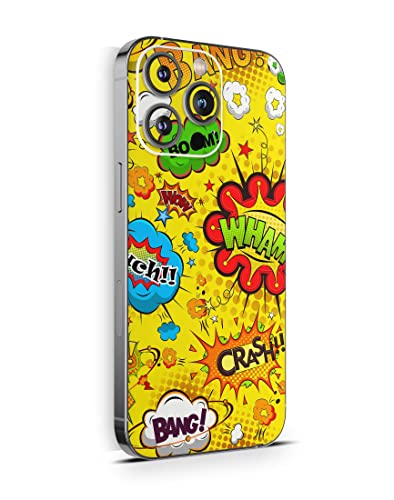 Skins4u Schutzfolie Skin Cover Skins Design Folie Kratzerschutz kompatibel mit iPhone 14 Comics gelb von Skins4u