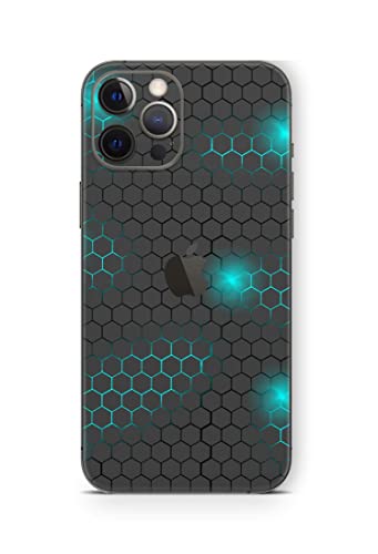 Skins4u Skin Aufkleber kompatibel mit iPhone 13 Pro Cover Schutzfolie Rückseite Kamera PRO Exo small Blue von Skins4u