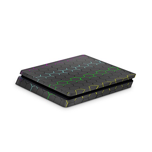 Skins4u Skin Designfolie Aufkleber kompatibel mit Playstation 4 Slim PS4 Exo Black Rainbow von Skins4u