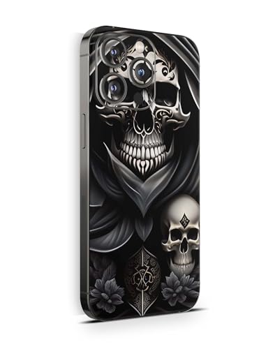 Skins4u Skin für iPhone 15 15 Pro Max 15 Plus 15 Pro Schutzfolie Skins Case Folie Kratzerschutz Design Vinyl Aufkleber (Skullmaster, iPhone 15) von Skins4u