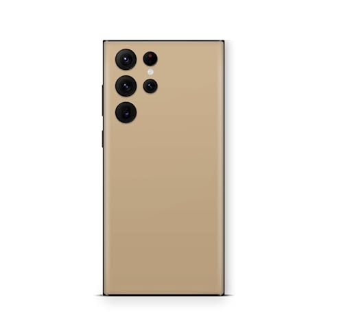 Skins4u Skin kompatibel mit Samsung Galaxy S24 Ultra Schutzfolie Skins Cover Design Aufkleber Schutz Folie Solid State Wheat von Skins4u