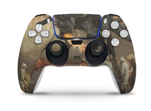 Skins4u Skins Folie Design Aufkleber kompatibel mit Sony Playstation 5 Controller PS5 DualSense Skin Schutz Cover Dragon.png von Skins4u