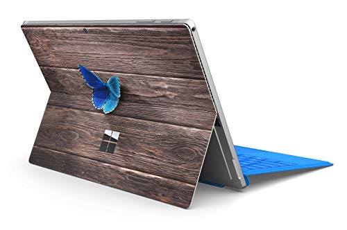Skins4u Slim Premium Skin Klebeschutzfolie Tablet Schutzfolie Cover für Microsoft Surface Pro 4 5 6 Skins Aufkleber Butterfly Wood von Skins4u