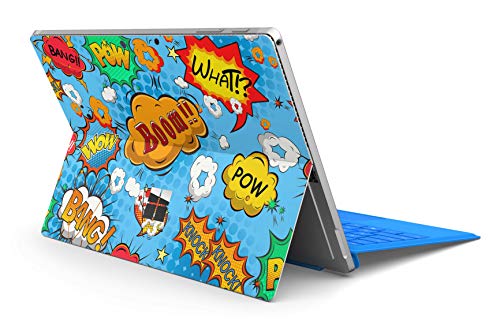 Skins4u Slim Premium Skin Klebeschutzfolie Tablet Schutzfolie Cover für Microsoft Surface Pro 4 5 6 Skins Aufkleber Comics blau von Skins4u