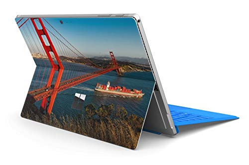 Skins4u Slim Premium Skin Klebeschutzfolie Tablet Schutzfolie Cover für Microsoft Surface Pro 4 5 6 Skins Aufkleber Golden Gate Bridge von Skins4u