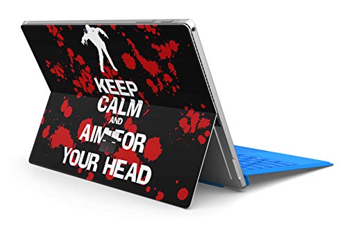 Skins4u Slim Premium Skin Klebeschutzfolie Tablet Schutzfolie Cover für Microsoft Surface Pro 4 5 6 Skins Aufkleber Keep Calm Zombie von Skins4u