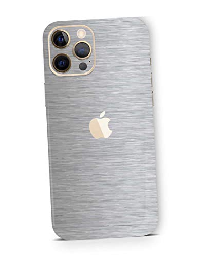 Skins4u für iPhone 12 Pro Skin Wrap Folie Rückseite Schutz Kratzer Kameraschutz Schutz vor Kratzern Fingerabdrücken Aluminium gebürstet Strukturfolie 3M von Skins4u
