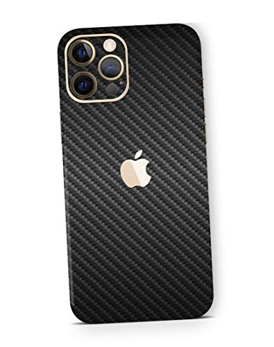 Skins4u für iPhone 12 Pro Skin Wrap Folie Rückseite Schutz Kratzer Kameraschutz Schutz vor Kratzern Fingerabdrücken Carbon Anthrazit Strukturfolie 3M von Skins4u