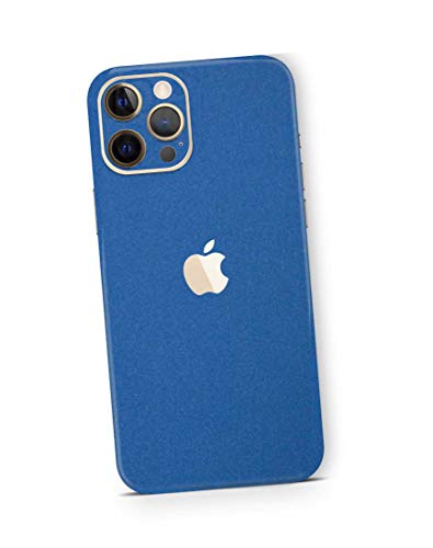 Skins4u für iPhone 12 Pro Skin Wrap Folie Rückseite Schutz Kratzer Kameraschutz Schutz vor Kratzern Fingerabdrücken Slate Metall Blue Strukturfolie 3M von Skins4u