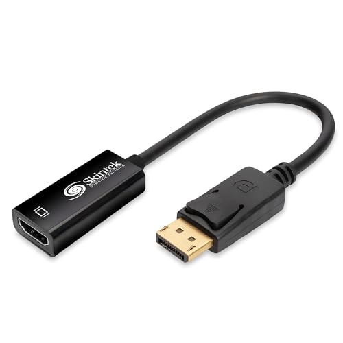 Skintek SK-04-DPH DisplayPort (DP) auf HDMI Adapter 4K 1080p 60Hz Stecker auf Buchse zum Anschluss von PC/Notebook/Mac mit DisplayPort Ausgang zu Monitor, Projektor mit HDMI-Eingang, 18 cm Kabel von Skintek Dynamic Thinking