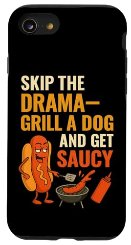 Lustiges Hotdog Grill-Zitat Bekleidung für BBQ Dad Onkel Cousins Hülle für iPhone SE (2020) / 7 / 8 von Skip the Drama Grill Dog Hotdog BBQ Humor apparel