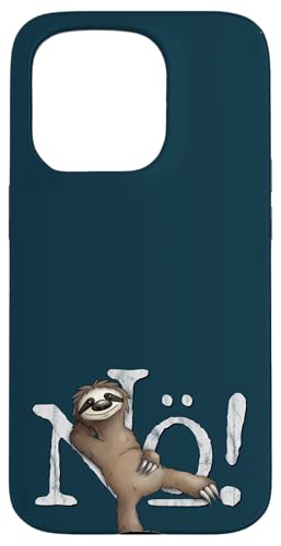 SkizzenMonsters Lässige Faultiere Hülle für iPhone 15 Pro Nö Statement Kein Bock Einfach Nein Nope Faultier Fun Basic Case Hochleistungsschutz Polycarbonat Thermoplastisches Polyurethan von SkizzenMonsters Lässige Faultiere