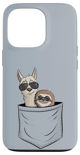 Hülle für iPhone 13 Pro Funky Faultier & Hipster Lama mit Sonnenbrille in Tasche Hülle für iPhone 13 Pro Funky Faultier & Hipster Lama mit Sonnenbrille in Tasche von SkizzenMonsters Schicke Lama Shirts